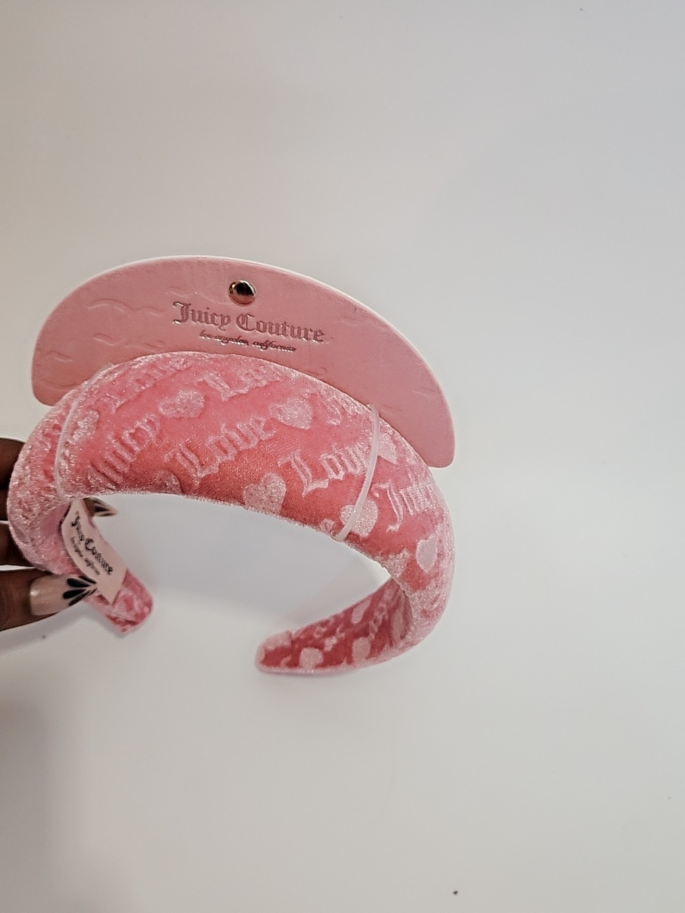 Juicy Couture Pink Velvet Padded Headband